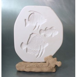Three Fish Sprig for Clay Building Three Fish Sprig for Clay Building
